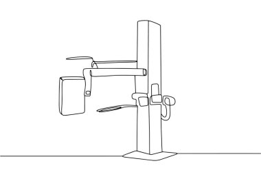 Göğüs röntgeni için florograf. Uluslararası Radyoloji Günü. Farklı kullanım alanları için bir çizgi. Vektör illüstrasyonu.