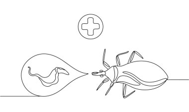Triatomine bug, which causes Chagas disease. An infection that enters a persons bloodstream after a bug bite. World Chagas Disease Day.  clipart
