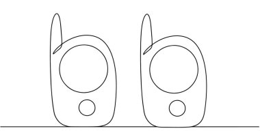 Bebek telsizi. Bir bebek tarafından çıkarılan sesleri uzaktan dinlemek için bir cihaz. Ebeveynlere yardımcı olacak bir cihaz. Beyaz arkaplanda izole edilmiş vektör.