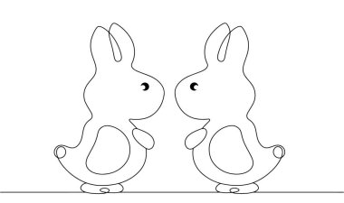 Yaban tavşanı şeklinde iki ip. Yeni doğan çocuklar için yararlı bir oyuncak. Bebeğinin elinde tutabileceği uygun bir oyuncak..