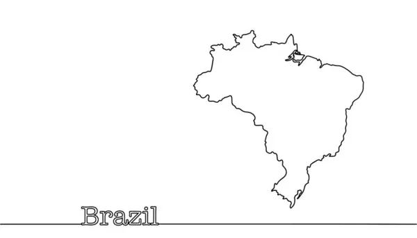 巴西国家边界的手绘地图 是拉丁美洲最大的国家带有连续行的简单说明 图库插图