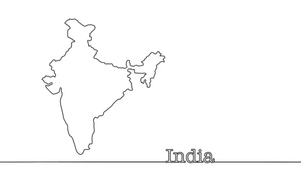 一张简单的印度手绘地图 南亚的一个州 白色背景上的分离载体 免版税图库插图
