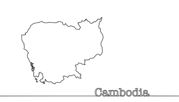 Hand Drawn Map Kingdom Cambodia State Southeast Asia Located South 图库矢量图片