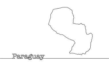Paraguay Cumhuriyeti haritası. Bir Güney Amerika ülkesinin silueti. Turizm ve haritada kullanım için basit bir örnekleme.