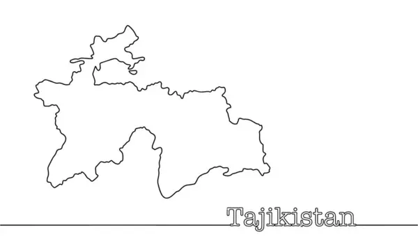 stock vector Silhouette of the borders of a Central Asian country. A simple map of Tajikistan, drawn on a white background. Vector.