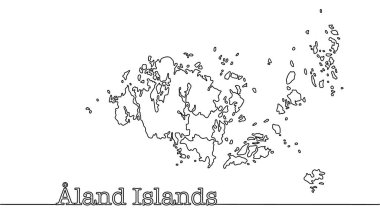 Kara Adaları 'nın eyalet sınırlarının haritası. Baltık Denizi 'nde takımada. El çizilmiş coğrafi harita.