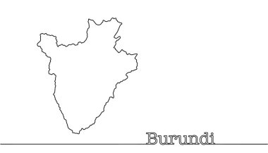 Burundi 'nin el çizimi haritası. Doğu Afrika 'da bulunan bir devletin devlet sınırları. Vektör illüstrasyonu.