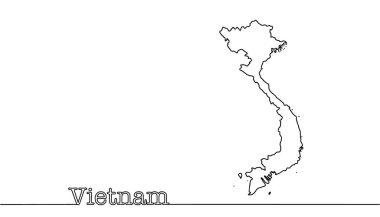 Vietnam eyaletinin basit bir haritası. Güneydoğu Asya 'da Hindiçin Yarımadası' nda bir eyalet. Beyaz arkaplanda vektör illüstrasyonu. 