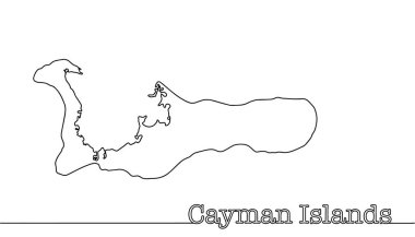 Cayman Adaları 'nın silueti. Coğrafi sınırlar haritası. Farklı kullanımlar için vektör illüstrasyonu.