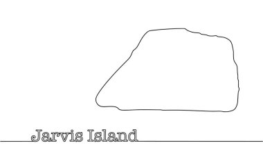 Jarvis Adası. Orta Pasifik Okyanusu 'ndaki bir adanın elle çizilmiş haritası. Farklı kullanımlar için vektör illüstrasyonu.