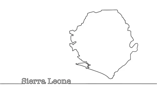 stock vector A simple black and white map of the Republic of Sierra Leone. A state located in West Africa, on the coast of the Atlantic Ocean. Isolated vector.