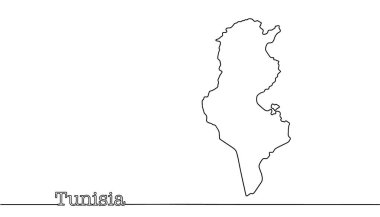 Basit bir aralıksız Tunus haritası. Afrika 'nın kuzeyinde bulunan bir devlet. Beyaz arkaplanda izole edilmiş vektör.