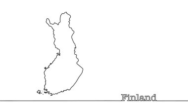 Finlandiya 'nın elle çizilmiş basit bir haritası. Kuzey Avrupa 'da Kuzey Kutup Dairesi' nin ötesinde yer alan bir eyalet. Vektör illüstrasyonu.