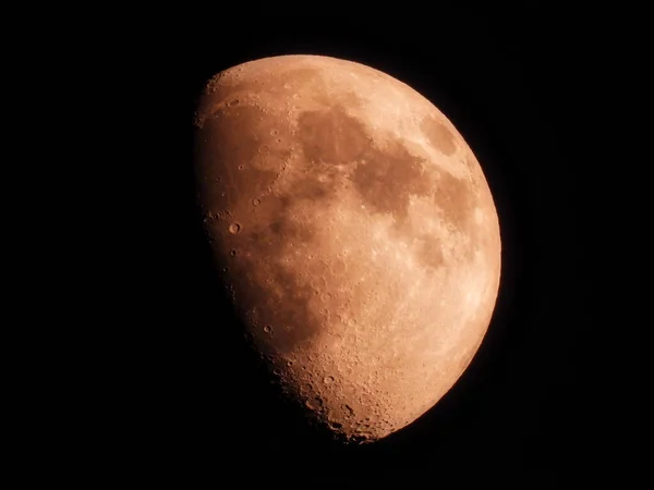 Cera Gibbous Luna Cielo Nero Astronomia — Foto Stock