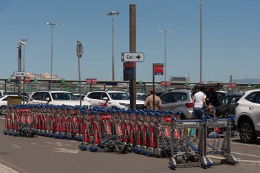 Cape Town South Africa.  Flatbed lorry loaded with white sacks entering the port of Cape Town via the South Arm entrance 2023.
