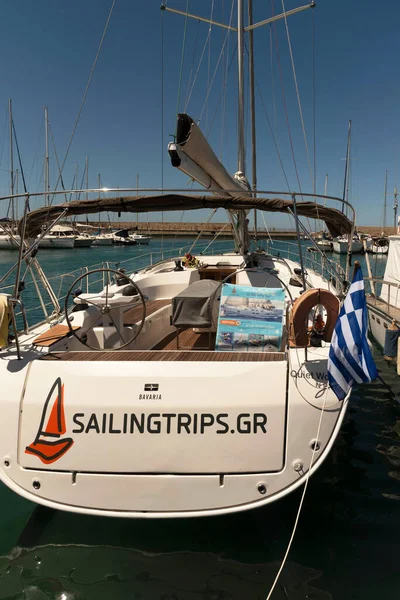 Herkalion Creta Grecia 2023 Poppa Uno Yacht Ormeggiato Accanto Utilizzato — Foto Stock