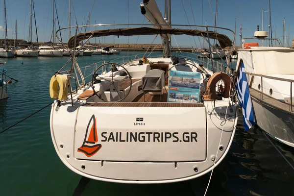 Herkalion Creta Grecia 2023 Poppa Uno Yacht Ormeggiato Accanto Utilizzato — Foto Stock