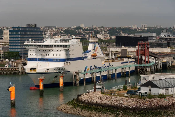 Francia Europa 2023 Ferry Cruzado Atracado Puerto Havre Norte Francia — Foto de Stock