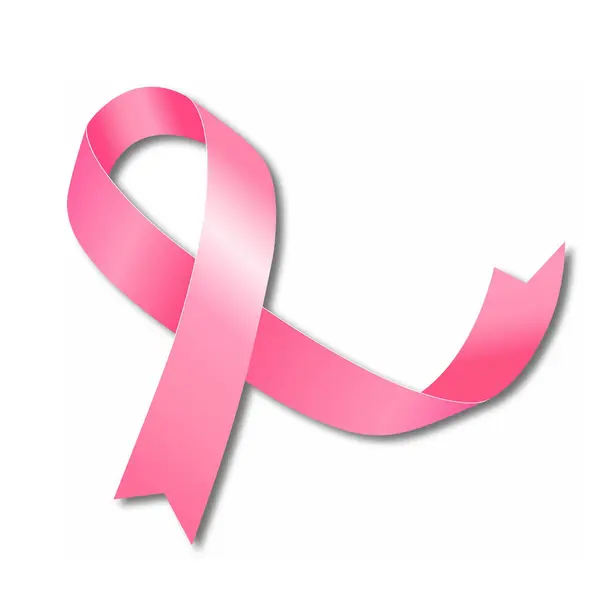 Pembe kurdele. Göğüs kanseriyle mücadelenin sembolü. Vektör illüstrasyonu.