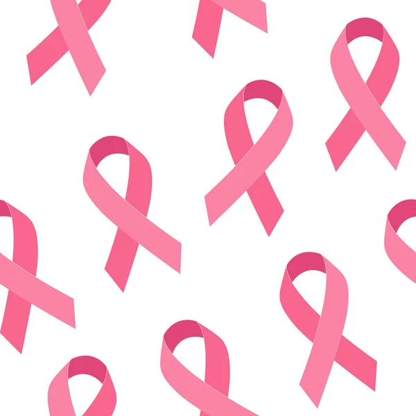 Nahtloses Vektormuster Mit Rosafarbenem Band Für Den World Breast Cancer — Stockvektor