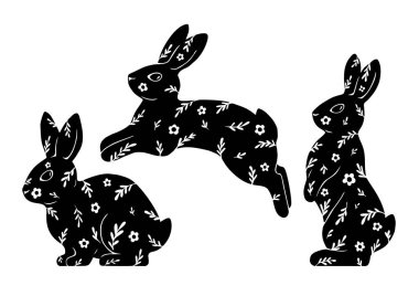 Sevimli tavşanlar. Grafik vektör illüstrasyonu.