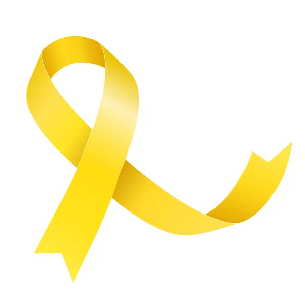 Monat Des Bewusstseins Für Kinderkrebs September Gelbe Schleife Vektorflache Illustration — Stockvektor