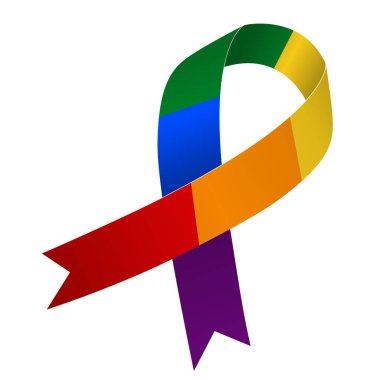 Gökkuşağı kurdelesi. Vektör illüstrasyonu beyazda izole edildi