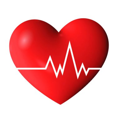 Kalp atışları hızlanıyor. Vektör 3 boyutlu illüstrasyon