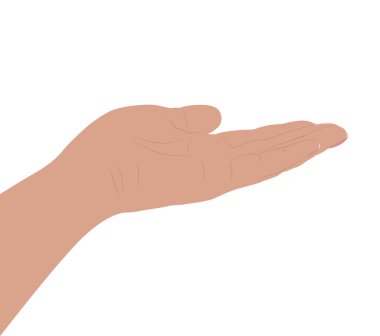 Avuç içi çizilmiş. Basit düz resimleme