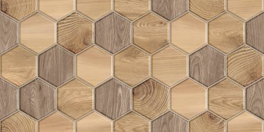 Lavabo ve mutfak için dijital renkli kiremit tasarımı. Geometrik şekilli, kusursuz ahşap bir arka plan. Tekstil, giysi, kart, davetiye, düğün vesaire için şablon.