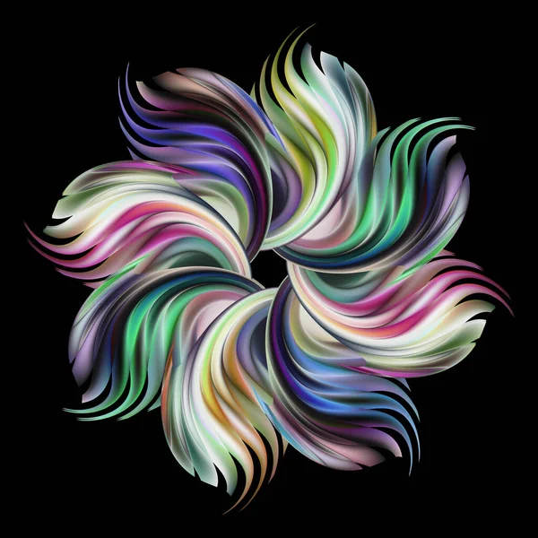 Abstract Colorful Swirl Pattern Black Background — Stock Photo, Image