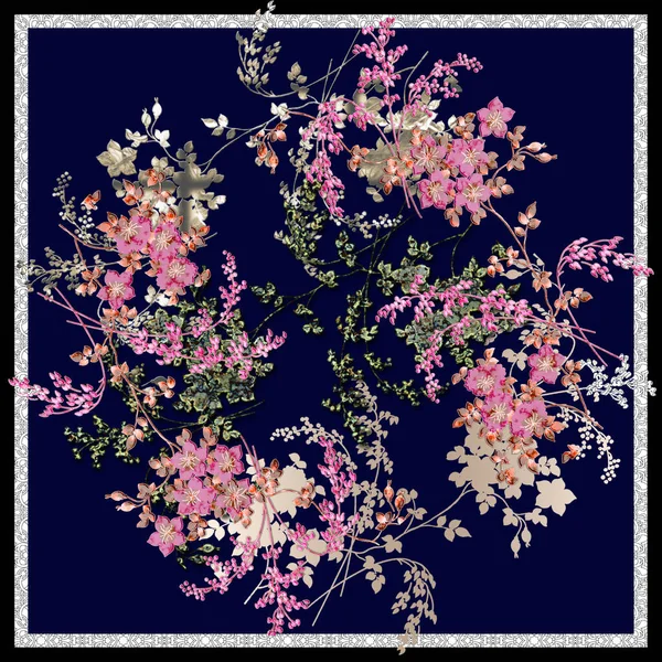 아름다운 식물학적 패턴이죠 수채화 — 스톡 사진
