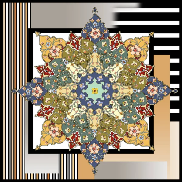 Barok İslami motiflerle eşarp deseni