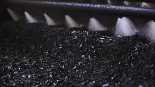 Conveyor Line Washes Dirty Ore Coal Further Steel Production Anthracite — Stock Video