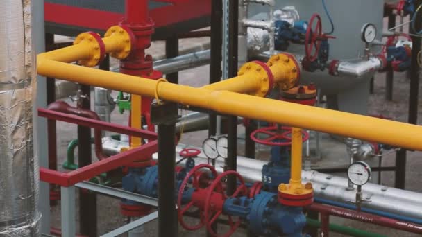 Production Pompage Transport Stockage Gaz Naturel Pipeline Avec Jauges Vannes — Video