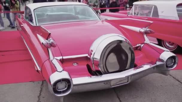 Vintage Cars Car Show Classic Retro Cars 2019 Ukraine Kiev — Stock Video