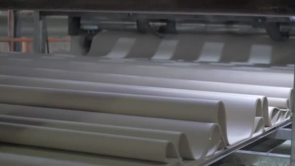 Automated Cardboard Factory Corrugated Cardboard Moving Conveyor Belt Cardboard Box — Stock video