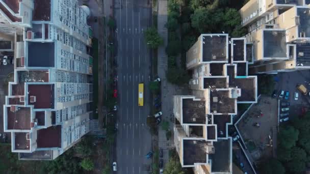 Kyjev Natáčel Vzduchu Oblasti Obolonu Výškové Domy Střechy Rámu Silnice — Stock video