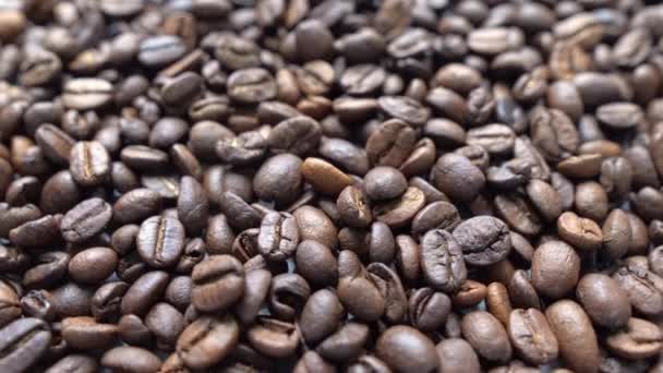 Sült Kávébab Pörkölődik Lassított Felvétel Közelről Videó — Stock videók