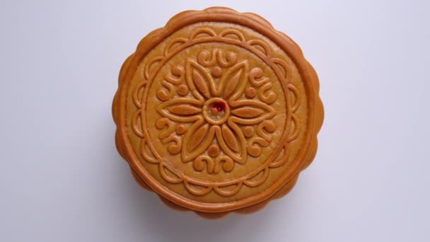 Mooncake Chinese Traditional Pastry Celebrate Mid Autumn Festival Video — Stock Video