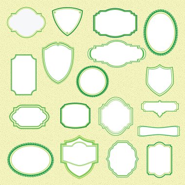 Doğal etiket ve organik etiket yeşil renk seti