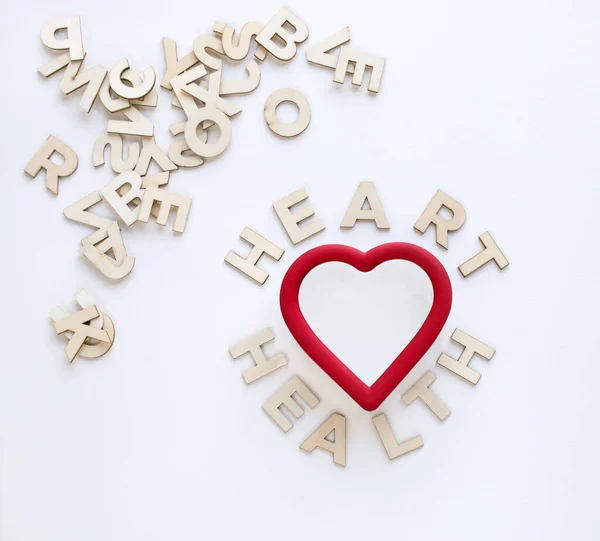Red Heart with Heart Health Wood Letters