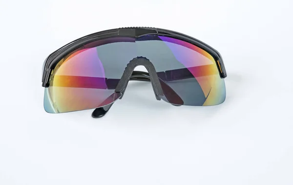 Folded Reflective Iridescent Sports Glasses — Stock Photo, Image