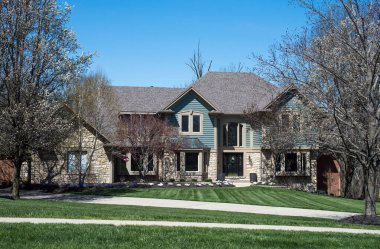 Taşın İçindeki Lüks Ev ve Çiçekli Ağaçların Mavi Yüzü