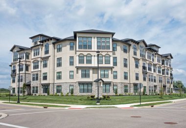 Lüks, lüks, dört katlı, Stucco Apartman Binası