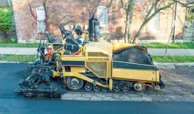 Street Asphalt Paver Paving  Old Brick Street