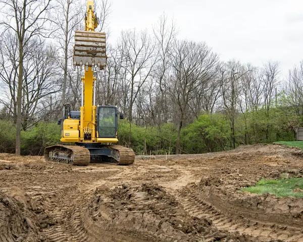 Excavator Bucket Lowering Scoop Dirt Royalty Free Stock Images