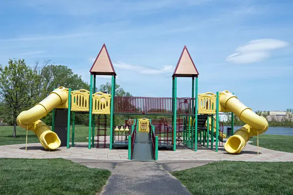 Children Playground Equipment Urban Park Stock Photo