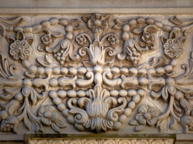 detail of the facade of old building