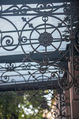 wrought iron gate on old building